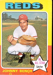 1975 Topps Mini Baseball Cards      260     Johnny Bench